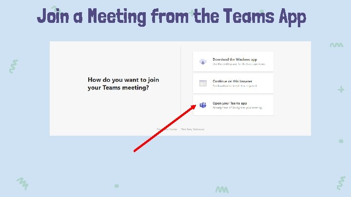 Join a Meeting from the Teams App 