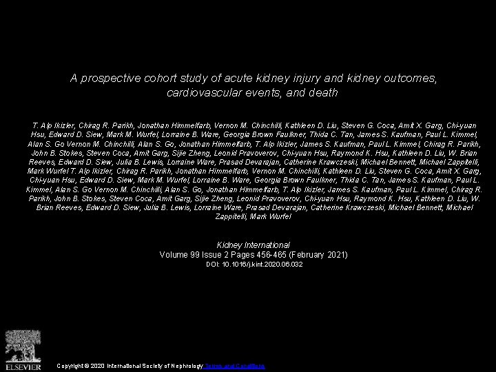 A prospective cohort study of acute kidney injury and kidney outcomes, cardiovascular events, and