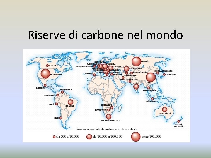 Riserve di carbone nel mondo 