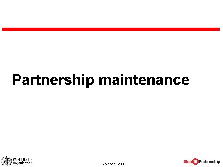 Partnership maintenance December_2009 