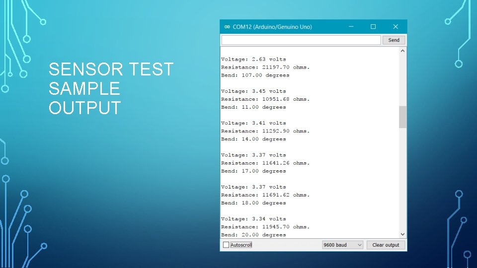 SENSOR TEST SAMPLE OUTPUT 