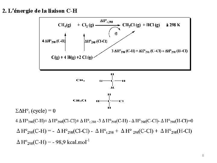 2. L’énergie de la liaison C-H 8 