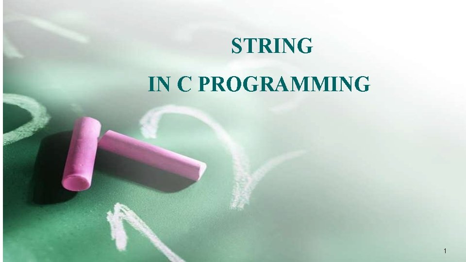 STRING IN C PROGRAMMING 1 