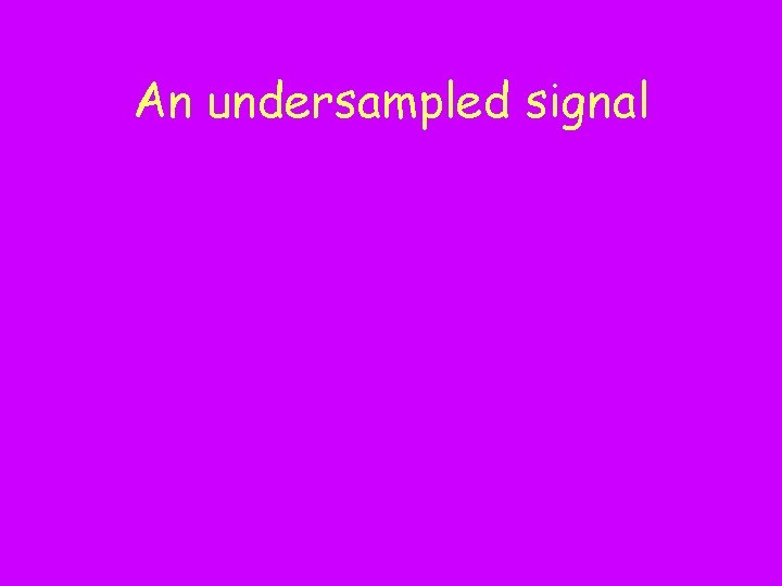 An undersampled signal 