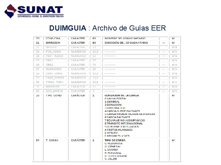 DUIMGUIA : Archivo de Guías EER 