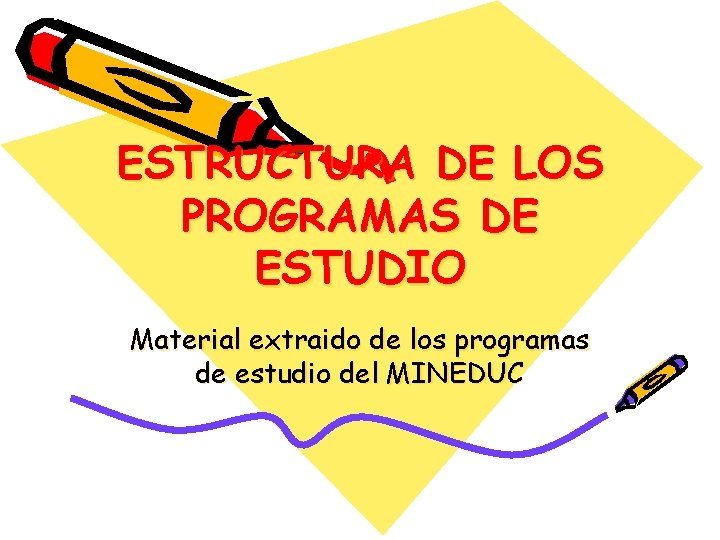 ESTRUCTURA DE LOS PROGRAMAS DE ESTUDIO Material extraido de los programas de estudio del