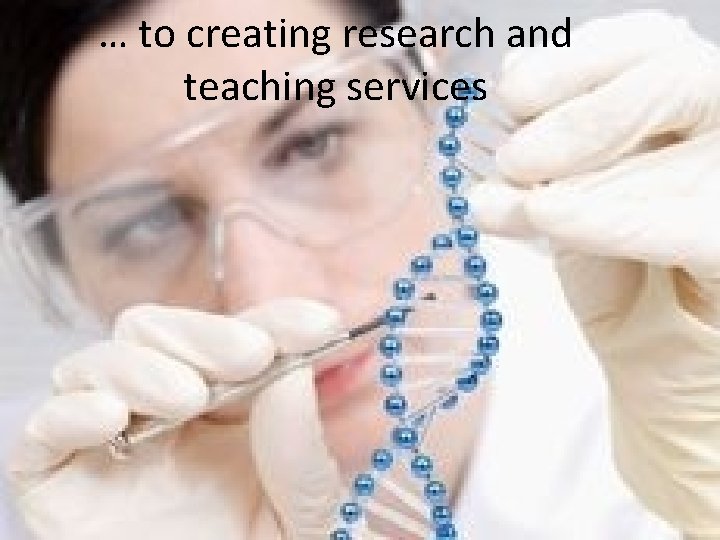 … to creating research and teaching services 