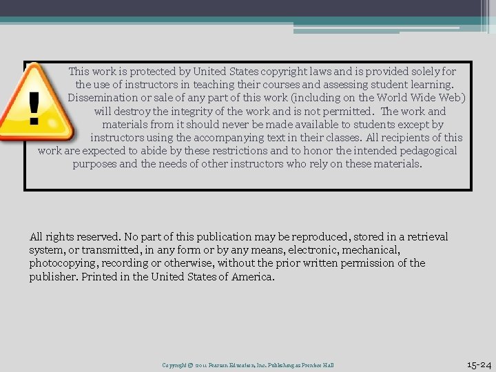This work is protected by United States copyright laws and is provided solely for This work is protected by United States copyright laws and is provided solely for