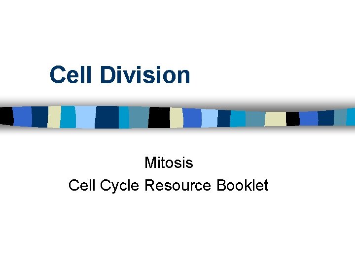 Cell Division Mitosis Cell Cycle Resource Booklet 