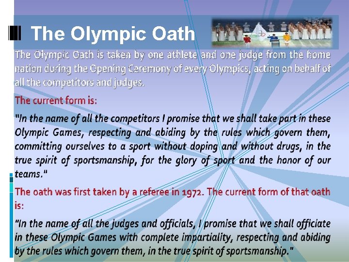 The Olympic Oath 