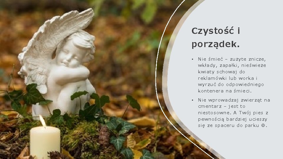 Czystość i porządek. • Nie śmi eć – zużyte zni cze, wkłady, zapałki, nie