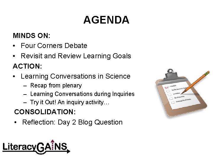 AGENDA MINDS ON: • Four Corners Debate • Revisit and Review Learning Goals ACTION: