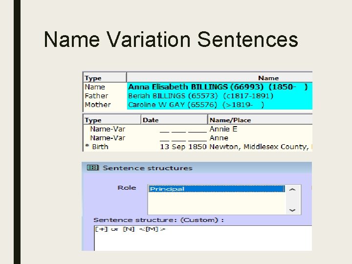 Name Variation Sentences 