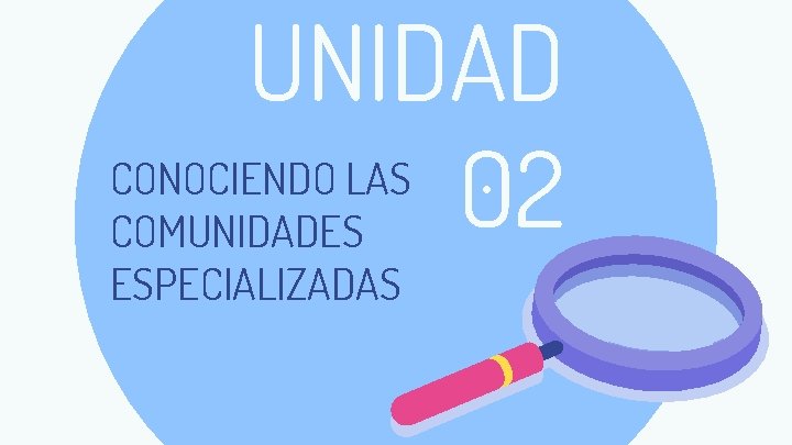 UNIDAD CONOCIENDO LAS 02 COMUNIDADES ESPECIALIZADAS 