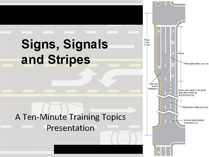 Signs, Signals and Stripes A Ten-Minute Training Topics Presentation Signs, Signals & Stripes 