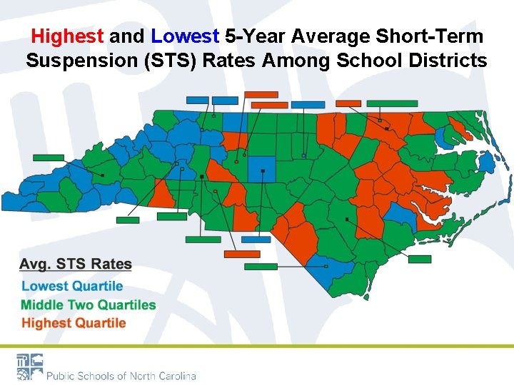 Highest and Lowest 5 -Year Average Short-Term Suspension (STS) Rates Among School Districts 