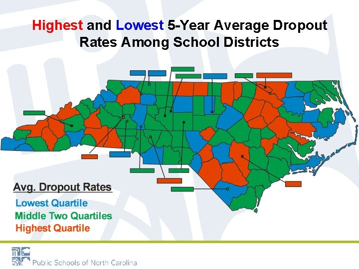 Highest and Lowest 5 -Year Average Dropout Rates Among School Districts 