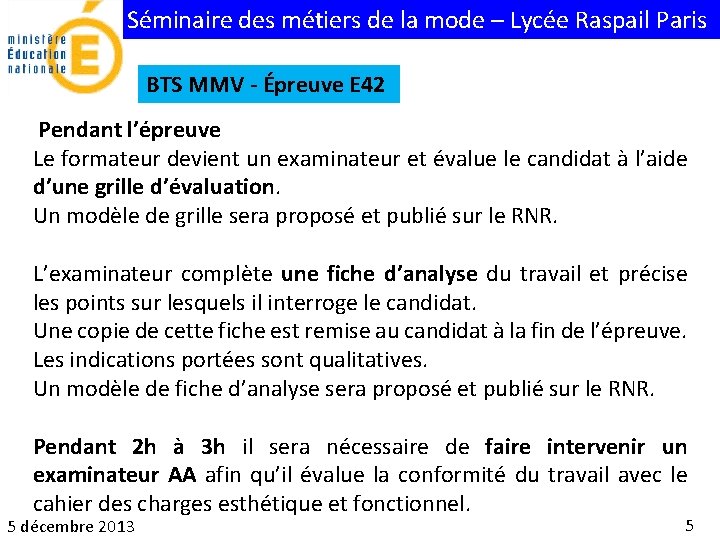 Séminaire des métiers de la mode – Lycée Raspail Paris BTS MMV - Épreuve Séminaire des métiers de la mode – Lycée Raspail Paris BTS MMV - Épreuve