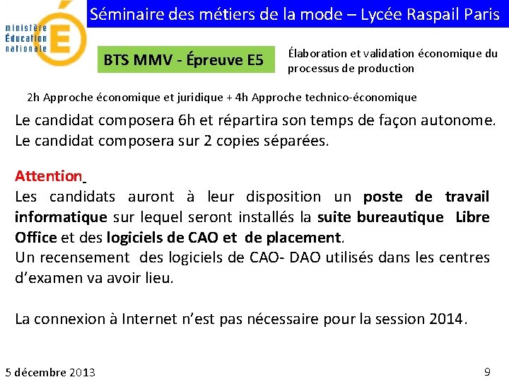 Séminaire des métiers de la mode – Lycée Raspail Paris BTS MMV - Épreuve Séminaire des métiers de la mode – Lycée Raspail Paris BTS MMV - Épreuve