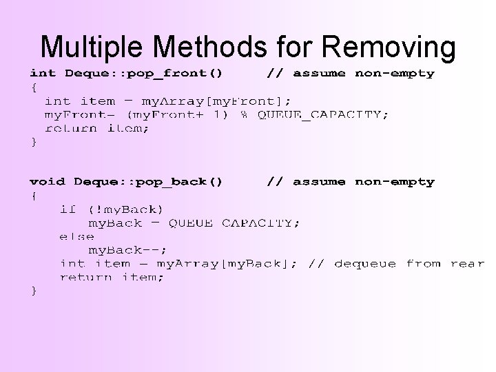Multiple Methods for Removing 