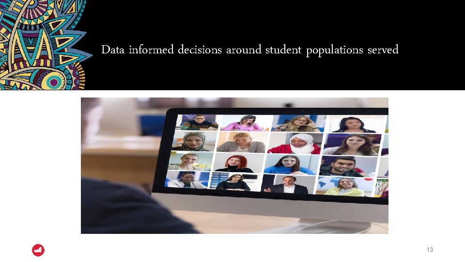 Data informed decisions around student populations served 13 