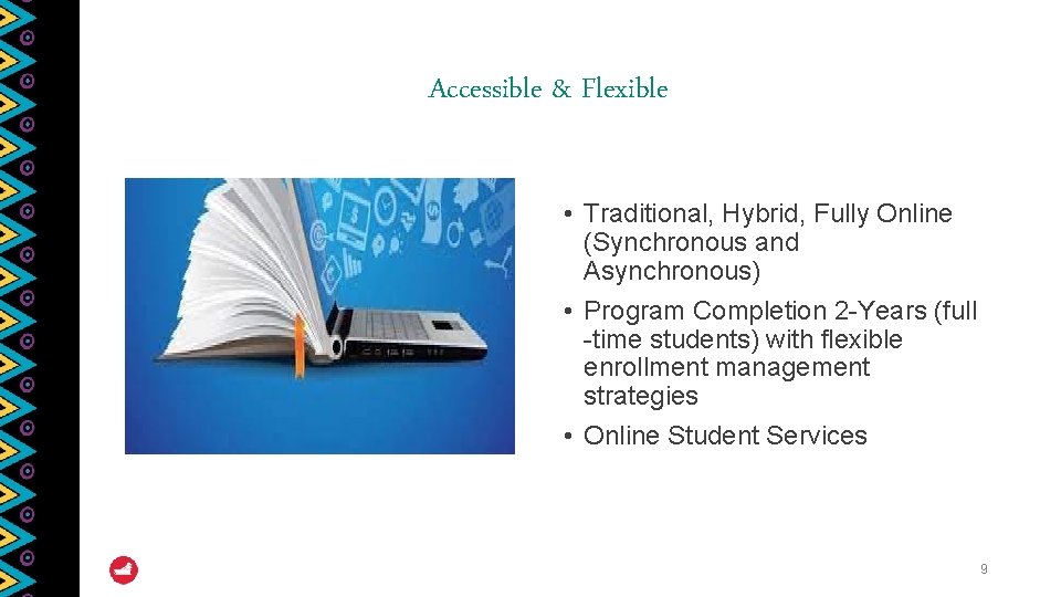 Accessible & Flexible • Traditional, Hybrid, Fully Online (Synchronous and Asynchronous) • Program Completion