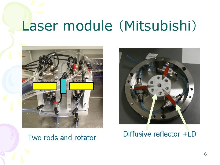 Laser module （Mitsubishi） Two rods and rotator Diffusive reflector +LD 6 