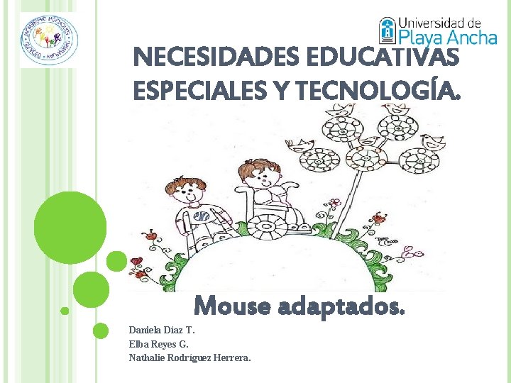 NECESIDADES EDUCATIVAS ESPECIALES Y TECNOLOGÍA. Mouse adaptados. Daniela Díaz T. Elba Reyes G. Nathalie