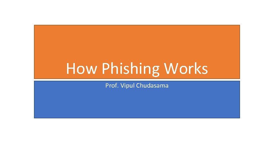 How Phishing Works Prof. Vipul Chudasama 
