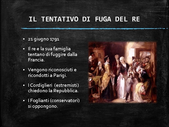 IL TENTATIVO DI FUGA DEL RE § 21 giugno 1791 § Il re e