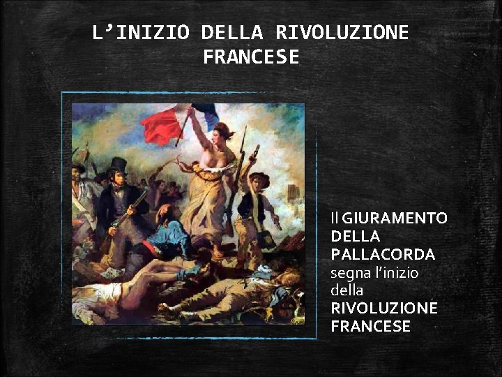 L’INIZIO DELLA RIVOLUZIONE FRANCESE Il GIURAMENTO DELLA PALLACORDA segna l’inizio della RIVOLUZIONE FRANCESE 