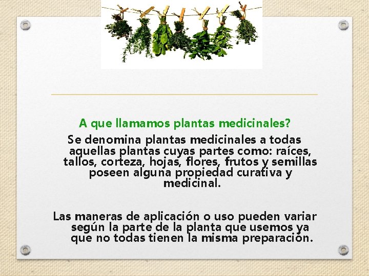 A que llamamos plantas medicinales? Se denomina plantas medicinales a todas aquellas plantas cuyas