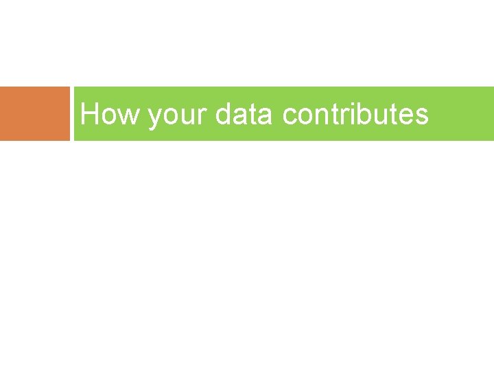 How your data contributes 