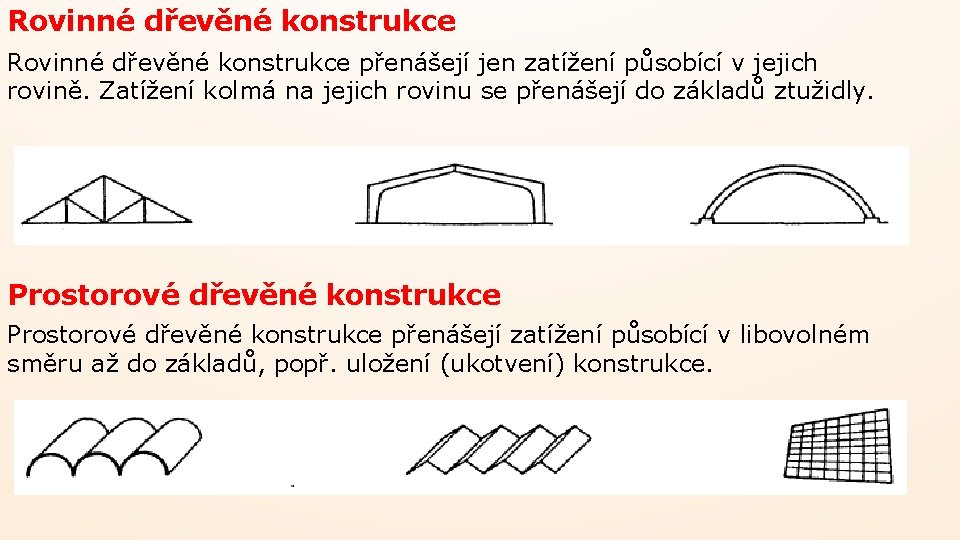 Rovinné dřevěné konstrukce přenášejí jen zatížení působící v jejich rovině. Zatížení kolmá na jejich