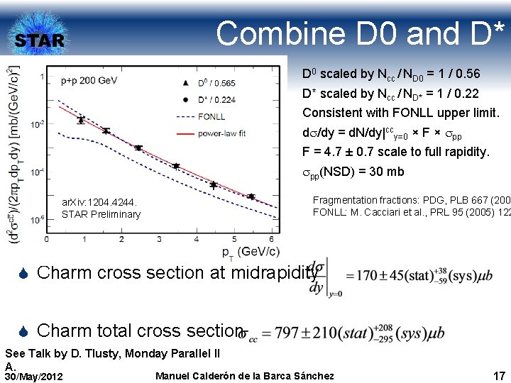 Combine D 0 and D* D 0 scaled by Ncc / ND 0 =