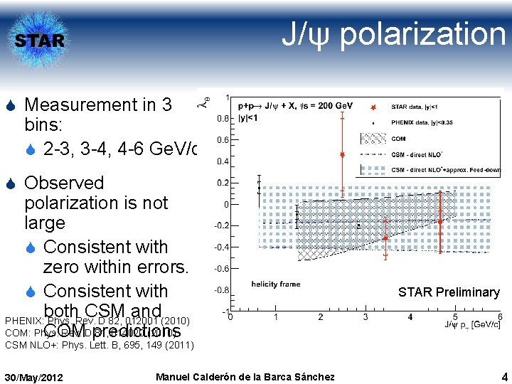 J/ψ polarization S Measurement in 3 bins: S 2 -3, 3 -4, 4 -6