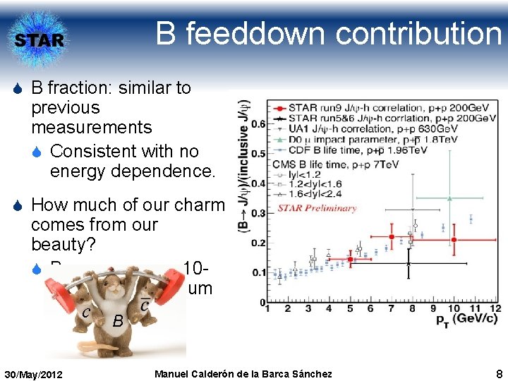 B feeddown contribution S B fraction: similar to previous measurements S Consistent with no