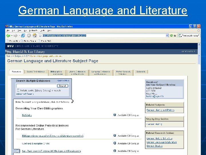 German Language and Literature 