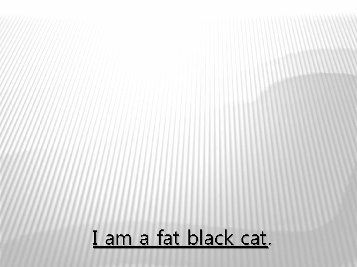 I am a fat black cat. 