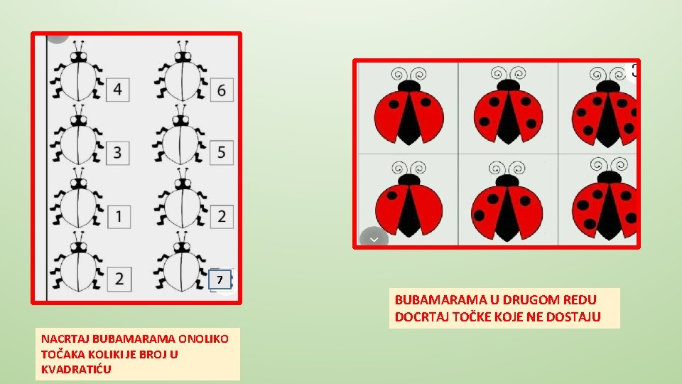 7 BUBAMARAMA U DRUGOM REDU DOCRTAJ TOČKE KOJE NE DOSTAJU NACRTAJ BUBAMARAMA ONOLIKO TOČAKA