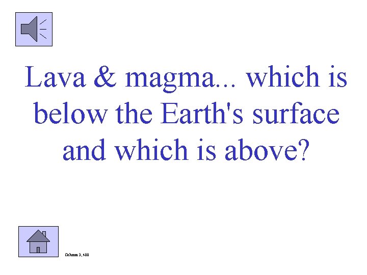 Lava & magma. . . which is below the Earth's surface and which is