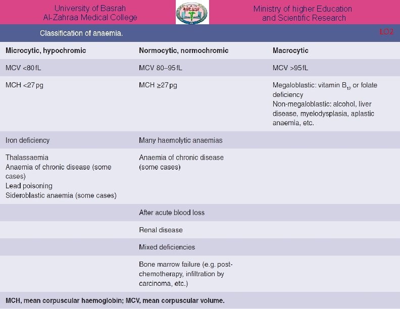 University of Basrah Al-Zahraa Medical College Ministry of higher Education and Scientific Research LO