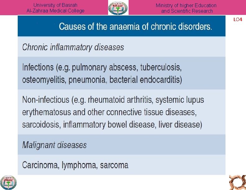 University of Basrah Al-Zahraa Medical College Ministry of higher Education and Scientific Research LO