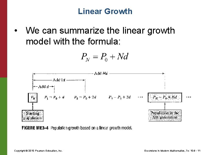Linear Growth • We can summarize the linear growth model with the formula: Copyright Linear Growth • We can summarize the linear growth model with the formula: Copyright