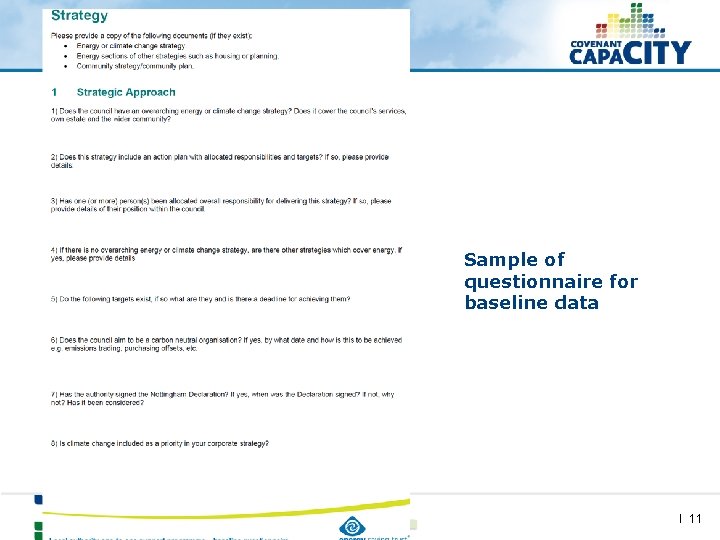 Sample of questionnaire for baseline data I 11 