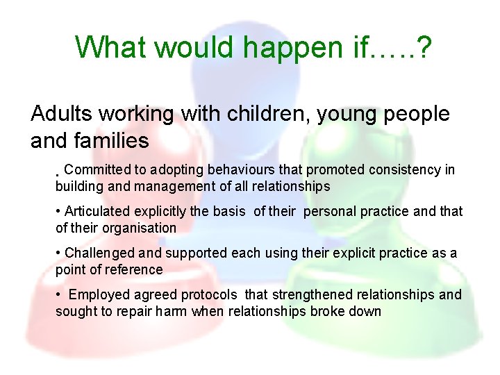 What would happen if…. . ? Adults working with children, young people and families