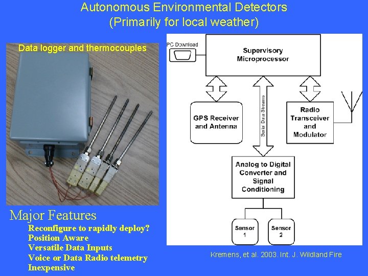Autonomous Environmental Detectors (Primarily for local weather) Data logger and thermocouples electronic Weideally have