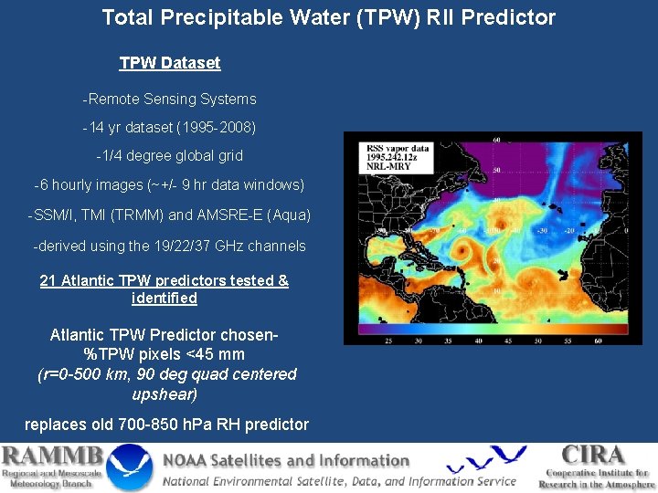 Total Precipitable Water (TPW) RII Predictor TPW Dataset -Remote Sensing Systems -14 yr dataset