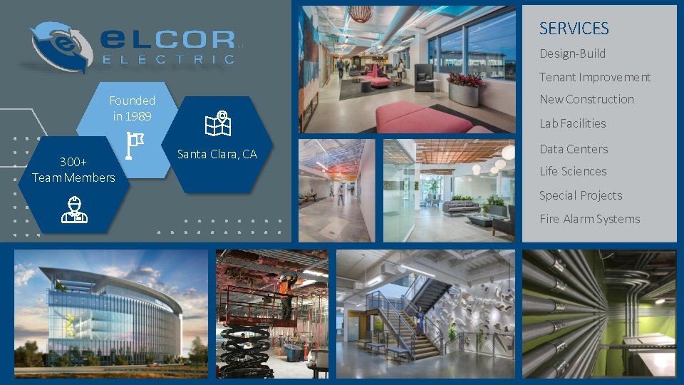 SERVICES Design-Build Tenant Improvement New Construction Founded in 1989 300+ Team Members Lab Facilities