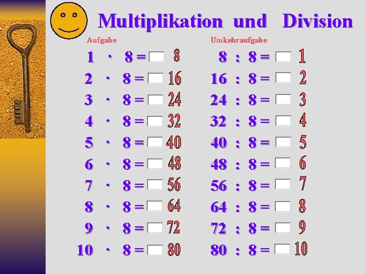 Multiplikation und Division Aufgabe 1 2 3 4 5 6 7 8 9 10